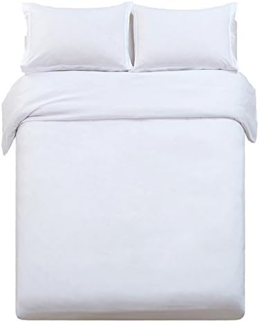Word of Dream Brushed Microfiber 3 PC Solid Duvet Cover Set, King, White