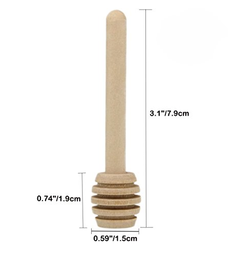 24 Pack Mini Wood Honey Dipper Sticks 3 Inch Server for Honey Jar Dispense Drizzle Honey and Wedding Party Favors-by Blinyang - Thumbnail 6