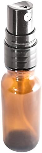 Aroma Oil Tools - Glass Bottle with Pump (Amber) for Essential Oils - 1/2oz (15ml) - Single