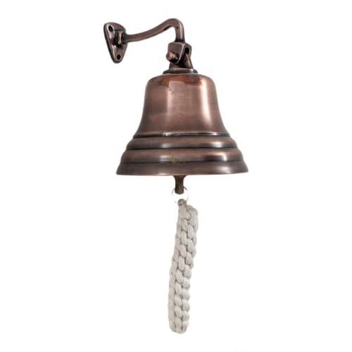 ACL Accessoires de bar pour la maison, le pub – Cloche de bar murale – Cloche en cuivre unique avec des sons forts nets – Idéale pour Noël, réception, pubs (10,2 cm)