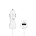 USB Type C Car charger, Getwow Universal Dual USB Car Charger with Built-in 6ft USB C Cable for Galaxy S8 / S8 Plus, LG G6 / G5, Google Pixel, Nexus 6P / 5X, Moto Z and More (White)