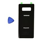 (md0410) Galaxy Note 8 Midnight Black Rear Back Glass Lens Battery Door Housing Cover + Adhesive + Opening Tool Replacement For N950 (Fit all carriers)