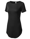 URBANCLEO Womens Side Slit Casual Beach Mini T Shirt Dress Jersey eLong Tshirts
