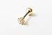 KHAN New 4mm silver 16g Body jewelry cartilage ear studs cute cool earring tragus helix barbell for women teens girls men Cz Snow Winter Snowflake flower Tragus helix earring Piercing-MF (Gold)