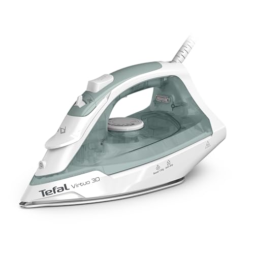 Tefal Virtuo 30 FV2C42E0 Steam Iron, 2000 W Power, Efficient Ironing, Fast Heating, Ceramic Sole, Anti-Drip System, Eucalyptus