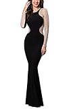 CoCo Fashion Women's Irregular Mech Insert Mermaid Evening Gowns Maxi Dresses