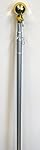 8 Foot Aluminum Silver Pole with (Ball)