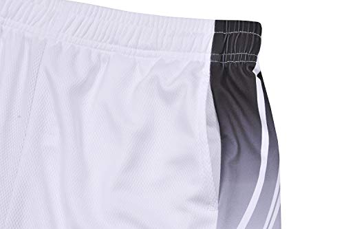 PIQIDIG Youth Boys' Loose Fit Athletic Shorts Quick Dry Active Shorts with Pocket, 2-Pack (White, Medium)