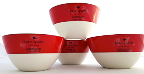 Four Piece Kate Spade Lenox Rutherford Circle Red Pattern