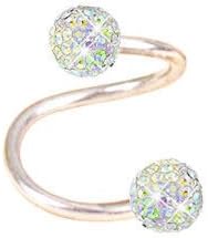 Surgical Steel Crystal Twist Ear Cartilage Helix Earring Stud Bar Ring Piercing by Thimmei