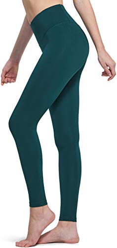 TSLA Yoga Pants Leggings Mid-Waist/High-Waist Tummy Control w Inner-Pocket Series, Ankle Aerisupport(fgp52) – Deep Green, X-Small
