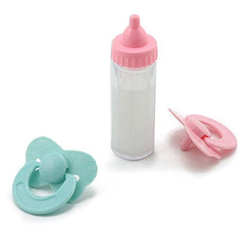 baby doll with dummy and bottle