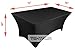 Tektrum 6 ft Long Rectangular Stretch Tablecloth, Spandex Jacket Cover, Tight Fit Linen-Fitted Table Cover For Trade Show, DJ, Wedding, Party, Banquet, Event, Kiosk, Vendor - Premium Fabric (Black)