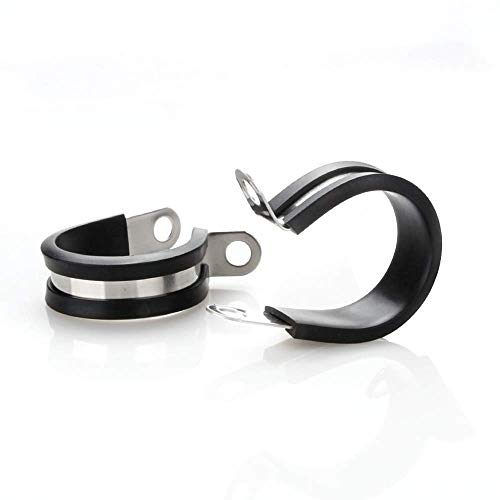 ISPINNER 12 Pack 1.5 Inch Rubber Cushioned Stainless Steel Cable Clamp, Hose Clamp, Pipe Clamp (1-1/2 Inch) - Thumbnail 2
