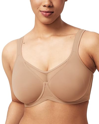 HSIA Minimizer Bras for Women Plus Size, Full Coverage Coolcomfort T Shirt Unlined Bra with Underwire for Heavy Breast
