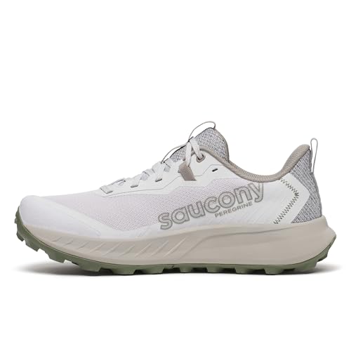 Saucony Men's Peregrine 15 Sneaker, Fog/Ridge, 13