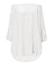 ZANZEA Womens Off Shoulder Summer Blouse Tunic Tops 3/4 Long Sleeve Tie Knot Ladies T-Shirts 01-White Medium