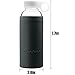Bonison Durable Glass Water Bottle with Soft Colorful Silicone Sleeve Handle Lid 14 Oz Grey
