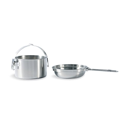 Tatonka Camping-Kochset Kettle 2,5 L - Topf und Pfanne aus Edelstahl - 2.5 Liter Volumen - Mit Henkel zum Aufhängen - Ø 20 x 12,5 cm