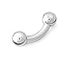 316L Surgical Steel Bent Curved Barbell 2g 2 Gauge