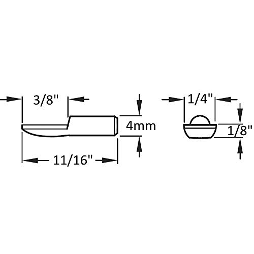 4mm"Spoon" Shelf Support Pins Polished Nickel 25 Pack Pricepulse