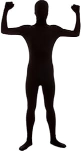 VSVO Second Skin Zentai Full Body Costume (Kids Large, Black)