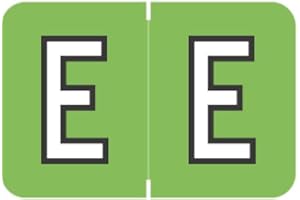 Doctor Stuff - File Folder Labels, Alphabet Letter E, Barkley/Sycom FABKM - BRAM Series Compatible Alpha Stickers, Green, 1" x 1-1/2", 126 Labels/Package