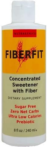 Nutragenics Fiber Fit Liquid Fiber Keto Sweetener โ (8 fl oz) Prebiotic Fiber, Low Carb, Gluten Free, Ketogenic Diet Sugar Substitute With No Aftertaste