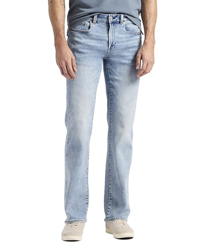 Buffalo David Bitton Men's Slim Boot King Jeans, Sanded and Whiskered, 36 x 30