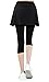 ililily Lightweight Skirt W/ Stretchy Active Performance Sports Cropped Leggings (leggings-334-1-XL)