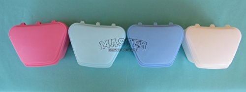 SET OF 12 (BULK) Denture Storage Plastic Box Fit FULL Denture ASSORTED Color (Pink, Babay Blue, White and Aqua) 4 Colors 3 pcs per Color - Thumbnail 2