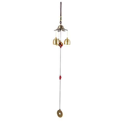 Patgoal Antique Copper 3 Bells Lucky Wind Chimes Outdoor Home Decoration