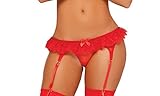 Seven Til Midnight Women's Lovelace Ruffle Lace Garter Belt