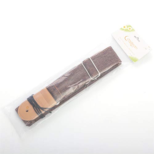 Longteam Simple Linen Leather Guitar Strap Adjustable Length Durable Electric Guitar Bass Straps