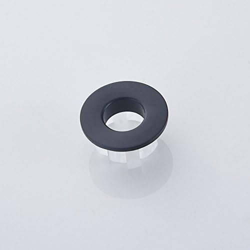 BAIANLE Ceramic Basin Overflow Hole Cover Brass Bathroom Accessories Washbasin Sink Overflow Hole Cover Insert Hole Round Cover（black）