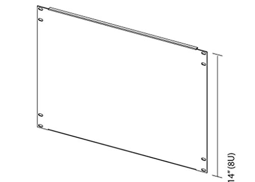 Rackmount 8U Height 19" Server Rack Blank Filler Panel with flange on top and bottom for 2 Post or 4 Post Cabinet