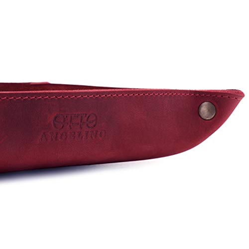 Londo Genuine Leather Tray Organizer Storage for Wallets Watches Keys Coins Cell Phones and Office Equipment (Red)