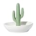 WANYA Cactus Ring Holder for Jewelry, Ceramic Trinket Tray Room Decor Jewelry Dish for Rings Earrings Bracelets Necklace Organizer, Birthday Wedding Graduation Gifts