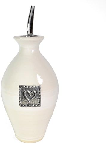 Oregon Stoneware Studio Heart Oil Bottle, Whipping Cream