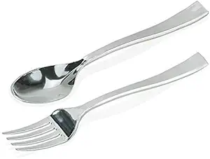 DecorRack 240 Mini Forks and Spoons, Stylish Silver Finish, BPA Free – 3.5” Small Fork Spoon Set, Appetizer, Dessert, Tasting, Espresso, Tiny Forks Spoons, Catering, Wedding, Party (240 Pack)