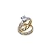 Lavencious Clear CZ 2 pcs Two Tone Matt Stainless Steel Wedding Sets 5MM Engagement Ring Size 5 to 12