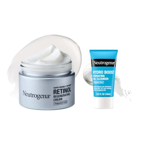 Neutrogena Rapid Wrinkle Repair Face Moisturizer, Fragrance Free + Cleanser