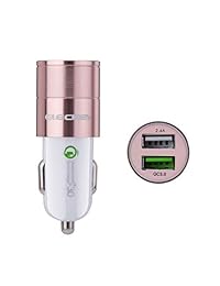 Eleckey - Adaptador de cargador de coche USB con puerto de carga rápida 3.0 compatible con Samsung Galaxy Note 9 8 S9 S8 Plus, compatible con iPhone Xs XR X 8 7 Plus, iPad, Tablet y más