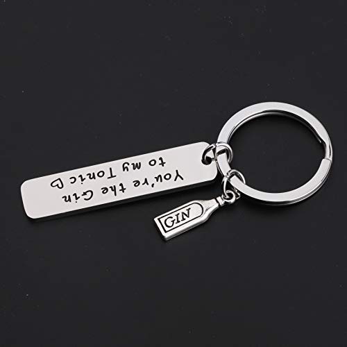 KUIYAI Best Friend Couples Keychain You're The Gin to My Tonic Gifts (Silver)