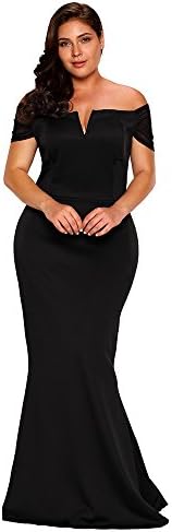 FUSENFENG Women's Plus Size Off Shoulder Mermaid Formal Party Long Maxi Dress Evening Gowns