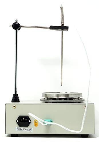 EK-85-2 Digital Magnetic Stirrer Heating Hot Plate Set | 100-2400 RPM Stir Speed | RT - 100 °C Temp | 300 W Heat Power | 3000ml Max Capacity | Plate: 12.25 x 12.25 cm| Incl 5 Magnetic Stir Bars