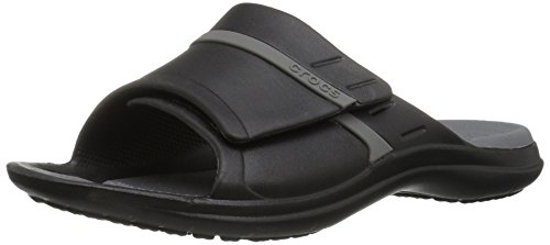 crocs Unisex Modi Sport Slide, Black/Graphite,10 US Men / 12 US Women