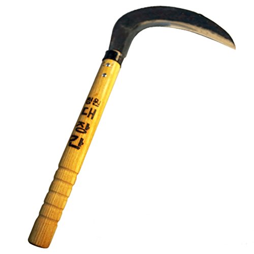 Maxtool Korean Style Multipurpose Joseon Hand Sickle, Blacksmith Scythe 16.5 Inches Long (for Left Handed)
