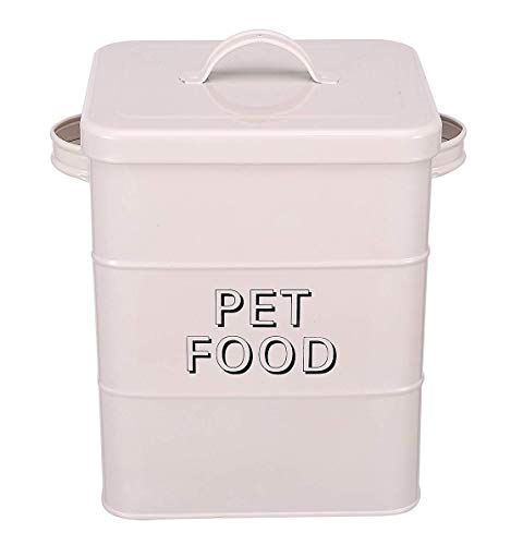 Pet Treat and Food Storage Tin with Lid | 6lbs Capacity | Serving Scoop Included