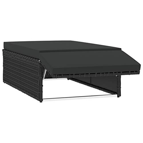 Tidyard Gartensofa 2 Sitzer Poly Rattan mit Auflage und Klappbare